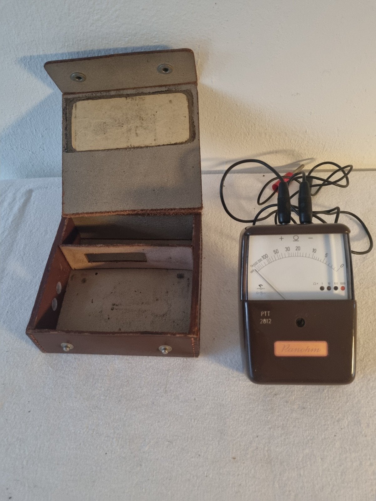Vintage PTT 2812 Panohm Ohmmeter met Leren Etui, Ophalen of Verzenden