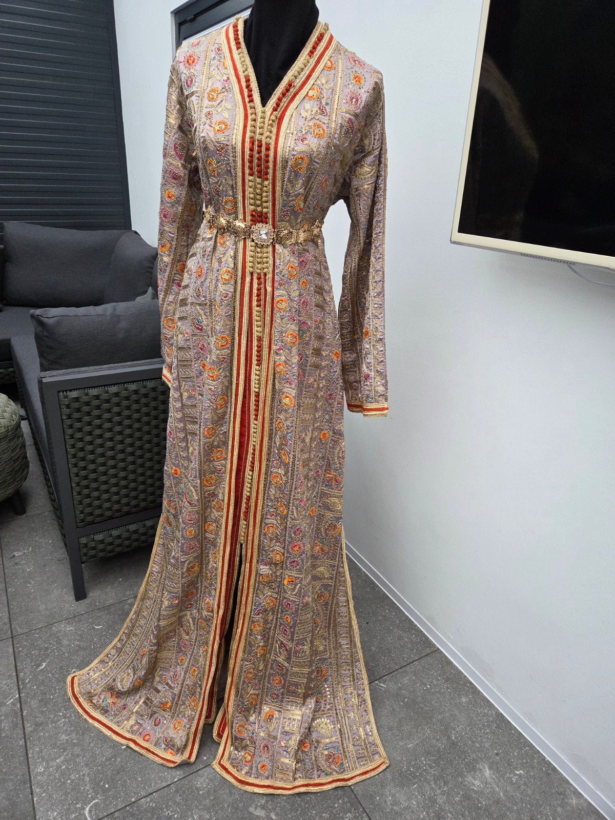 Prachtige Marokkaanse takchita ( kaftan , jelaba), Kleding | Dames, Ophalen of Verzenden, Zo goed als nieuw, Oranje, Overige typen