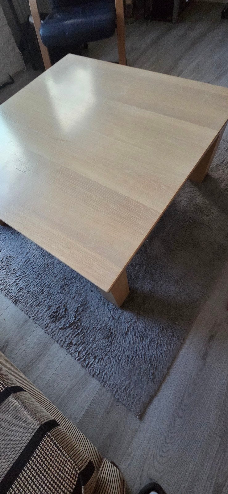 Salontafel 100x100 massief hout, Ophalen, Gebruikt, 50 tot 100 cm, Vierkant
