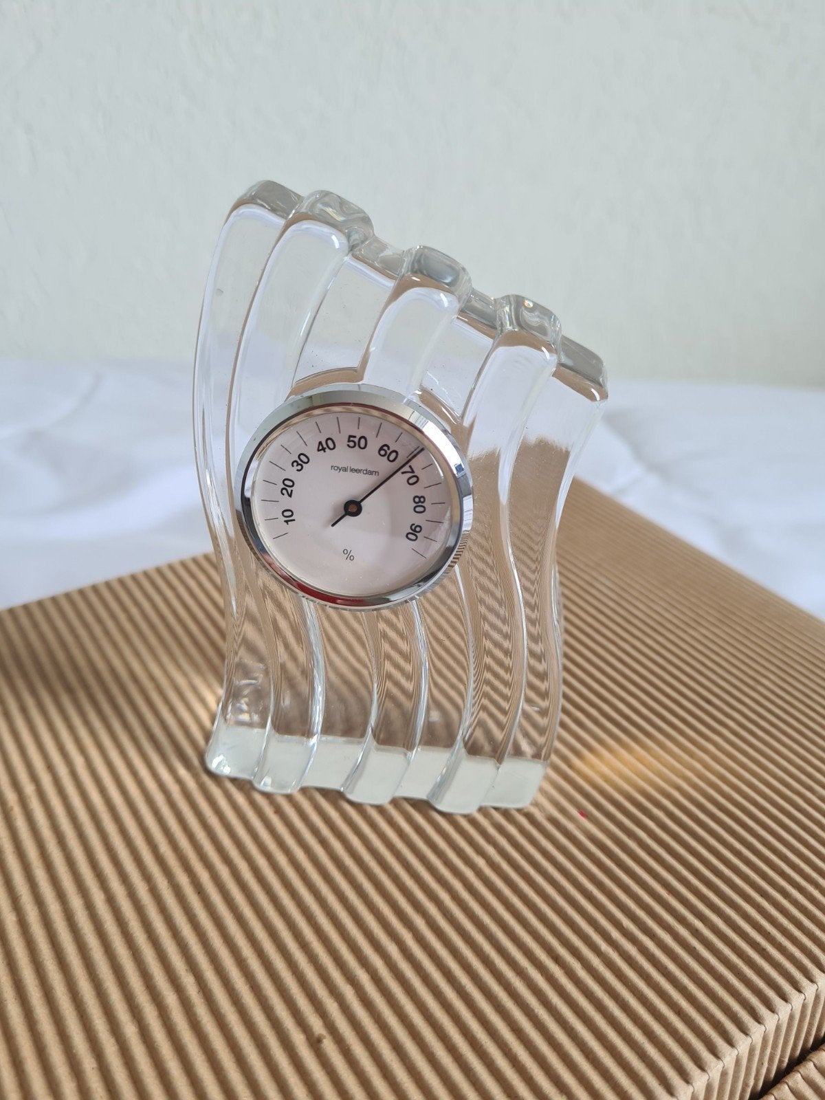 Originele LEERDAM GLAS HYGROMETER in DOOS, Ophalen, Nieuw, Huisaccessoire