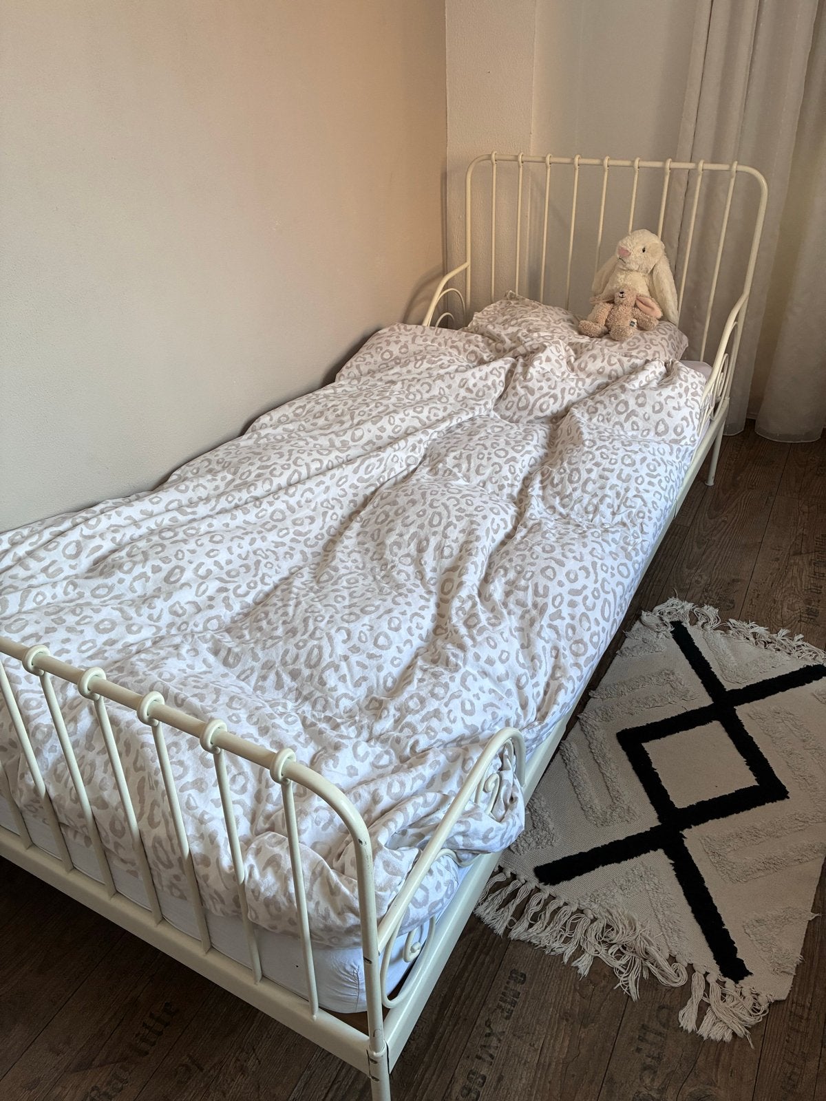 IKEA Minnen uitschuifbaar bed wit (80x200 cm), Ophalen, Eenpersoons, Wit, 80 cm