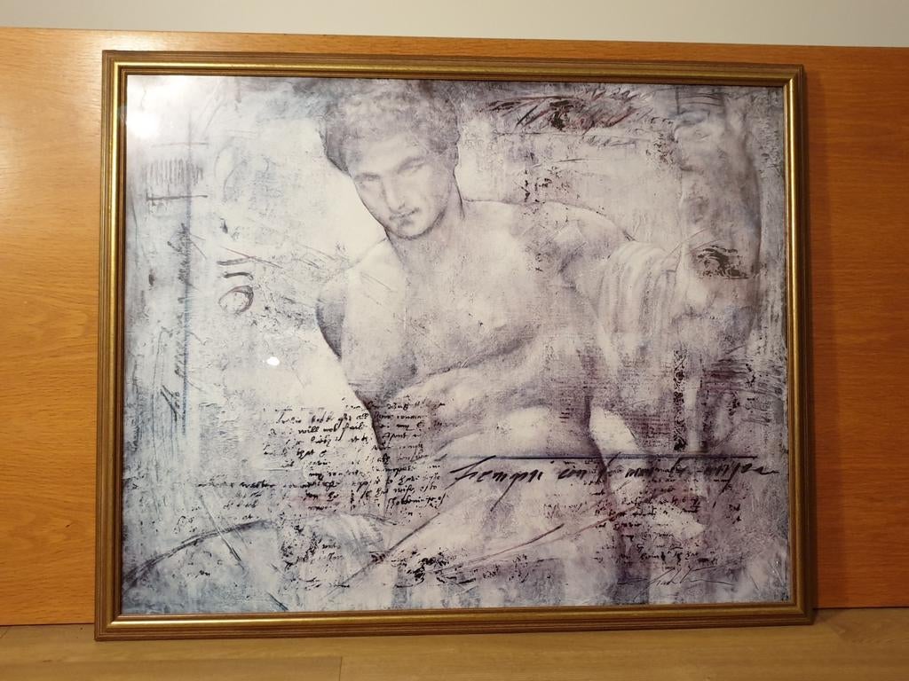 Griekse torso prent in grote lijst, Ophalen