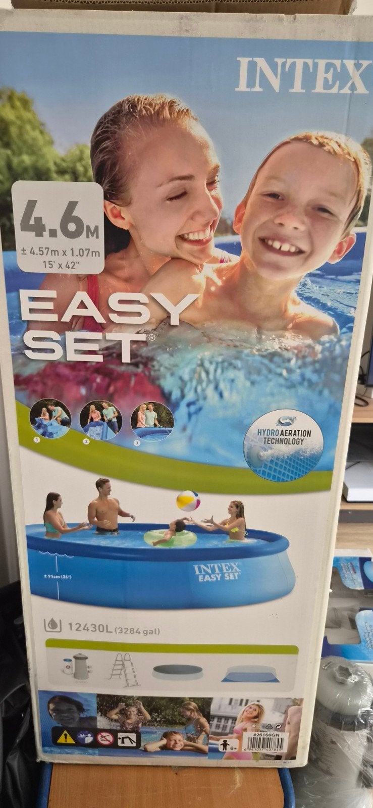 Intex Easy Set zwembad 4,57 x 1,07 m – zo goed als nieuw, Tuin en Terras, 80 tot 120 cm, Rond, 300 cm of meer, Ophalen of Verzenden