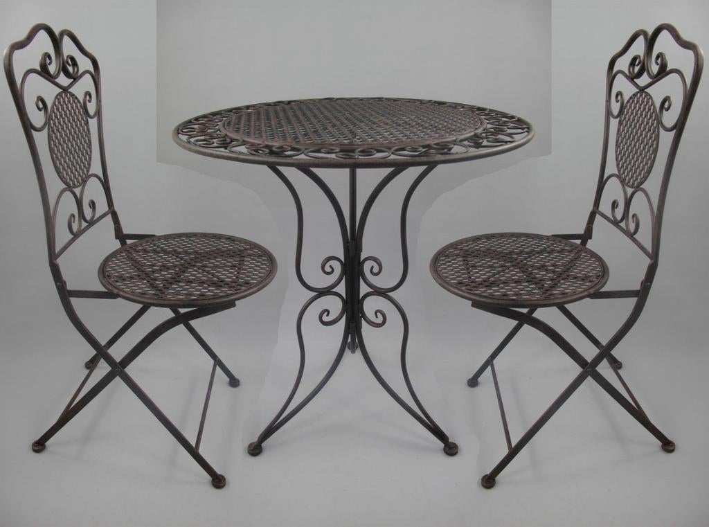 NT 2x Stoel/Tafel (60) H.70cm IJzer antiekbruin SET!, NT Garden Furniture, Tuinstraat 10, 1234 AB Tuindorp, Nieuw, Ophalen of Verzenden