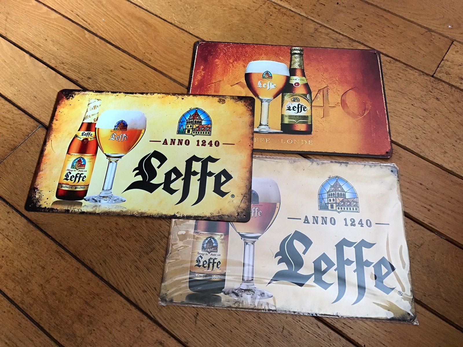 Leffe metalen borden, Ophalen of Verzenden, Reclamebord, Plaat of Schild, Overige merken