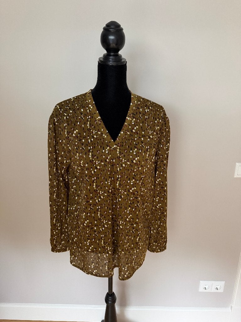 Blouse groen print maat M NIEUW, Nieuw, Hema, Groen, Ophalen