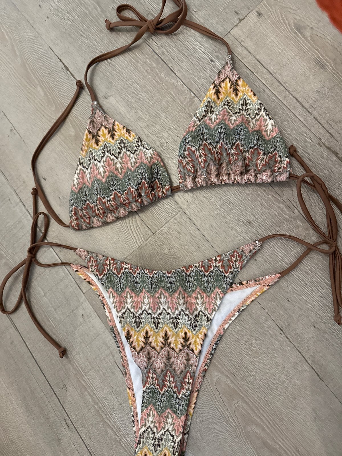 Shein Bikini Maat M - Multicolor Patroon, Ophalen of Verzenden, Zo goed als nieuw, Meerkleurig, Bikini