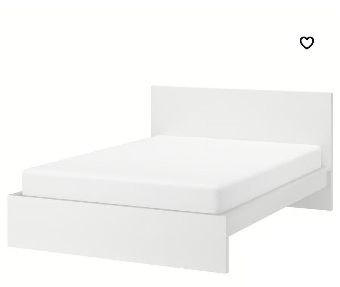 IKEA Malm bedframe 160x200 incl lattenbodem (excl matras), Ophalen, Gebruikt, Wit, Tweepersoons