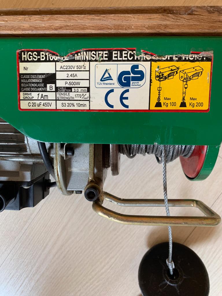 Elektrische hijskatrol, Doe-het-zelf en Verbouw, Lieren en Takels, Ophalen of Verzenden, Zo goed als nieuw