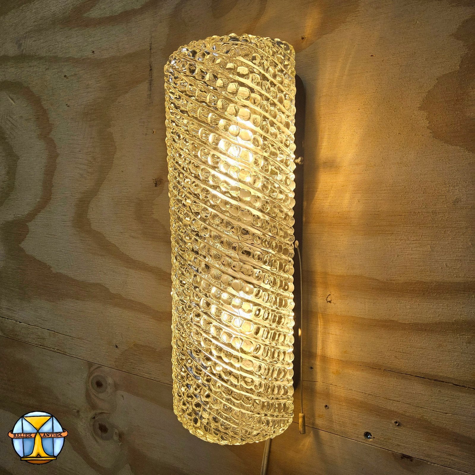 Vintage Wandlamp Glashutte Limburg bubbel glas textuur (60s), Huis en Inrichting, ., Glashutte, ., E27 (groot)