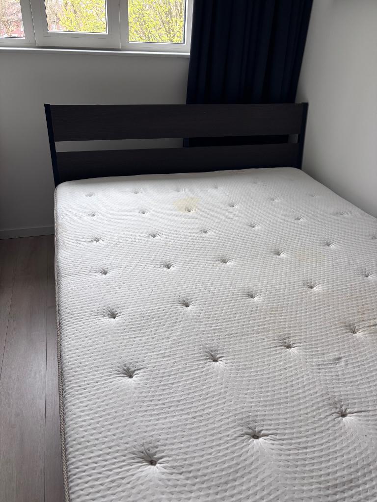 IKEA Trysil Tweepersoons bed 160x200, Ophalen, Gebruikt, Bruin, Tweepersoons