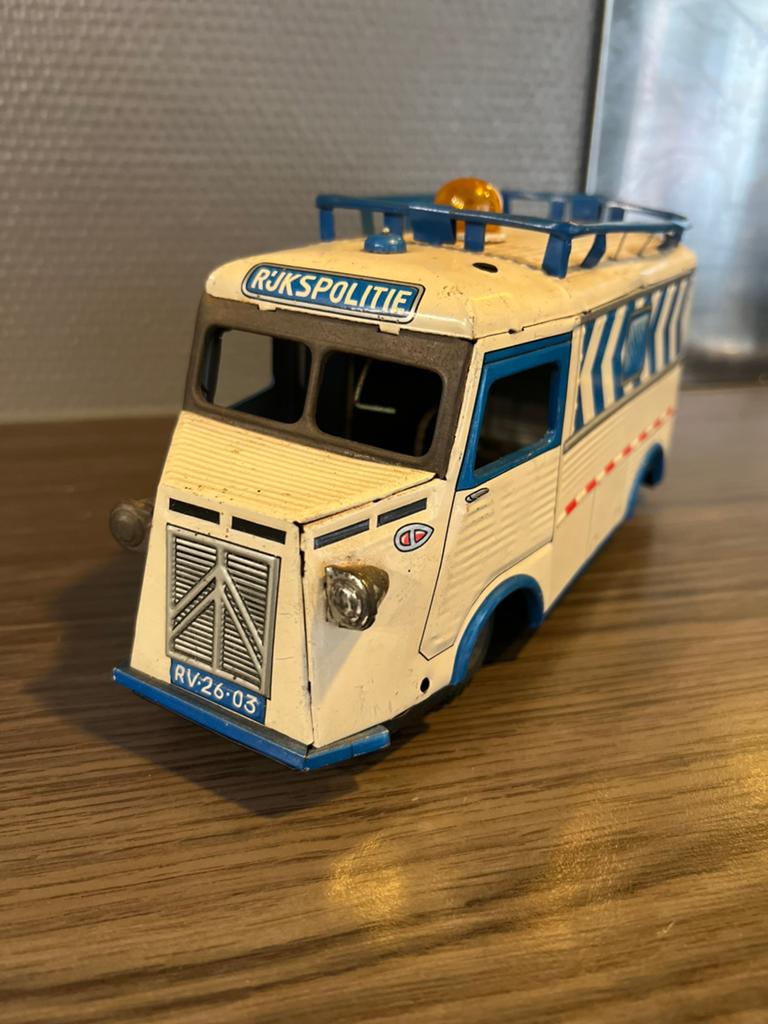 Vintage blikken Rijkspolitie bus - Citroën HY, Kinderen en Baby's, Speelgoed | Speelgoedvoertuigen, Ophalen of Verzenden, Gebruikt
