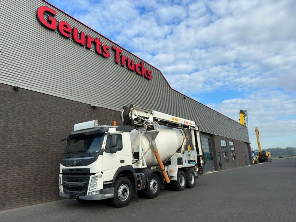Volvo FM 410 8X4 + STETTER 9 M3 MIXER/MISCHER + THEAM 15 M T, Auto's, Automaat, Achterwielaandrijving, Euro 6, Wit