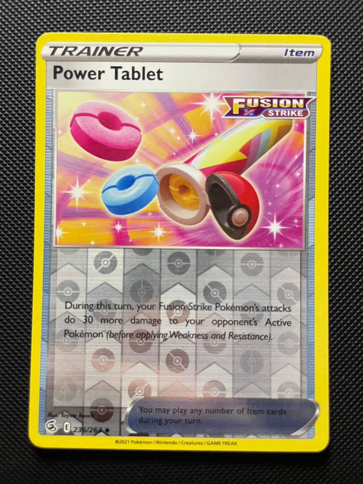 Power Tablet 236/264 Reverse Holo Fusion Strike Packfresh, Ophalen of Verzenden, Zo goed als nieuw