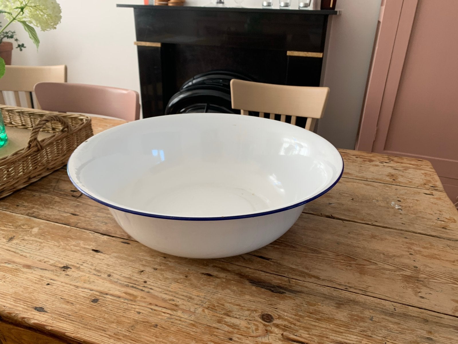 Grote vintage emaille schaal - Bumper Harvest - 45 cm, Ophalen