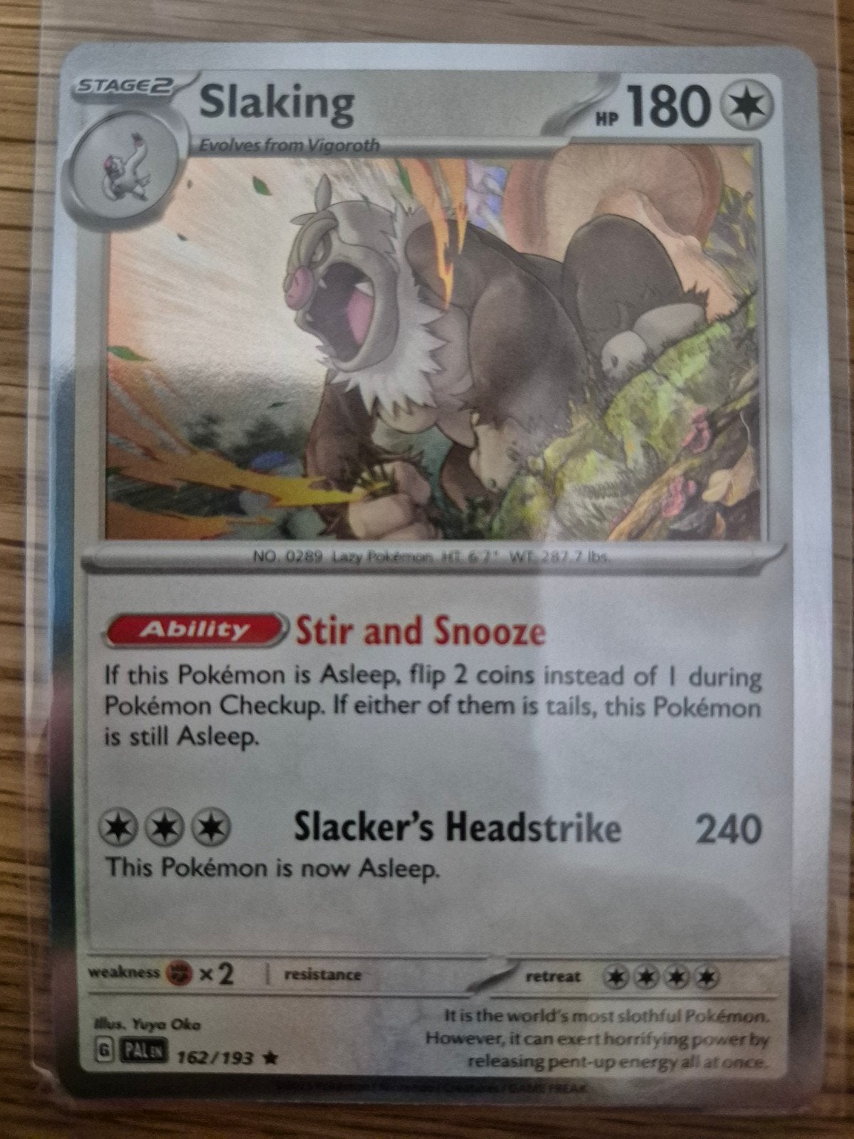 Slaking 162/193 Rare Holo, Ophalen of Verzenden, Zo goed als nieuw, Losse kaart, Foil