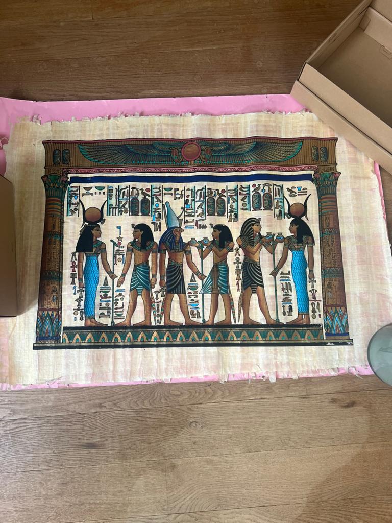 Papyrus Egypitisch kunstwerk 65 bij 90 cm, Ophalen