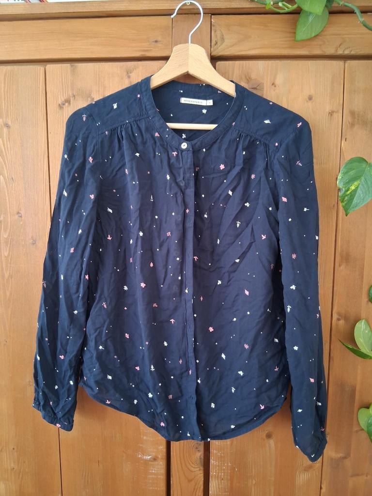 Armed Angels Blouse & Vestje Wol - Maat M/S, Maat 38/40 (M), Blauw, Ophalen of Verzenden, Zo goed als nieuw