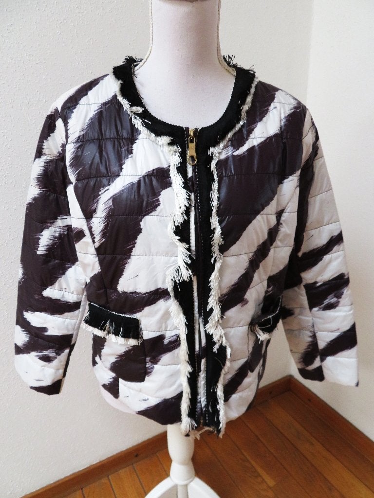 J10 ROBERTO CAVALLI apart jasje zwart wit M 38/40, Maat 38/40 (M), Zwart, Ophalen of Verzenden, Zo goed als nieuw
