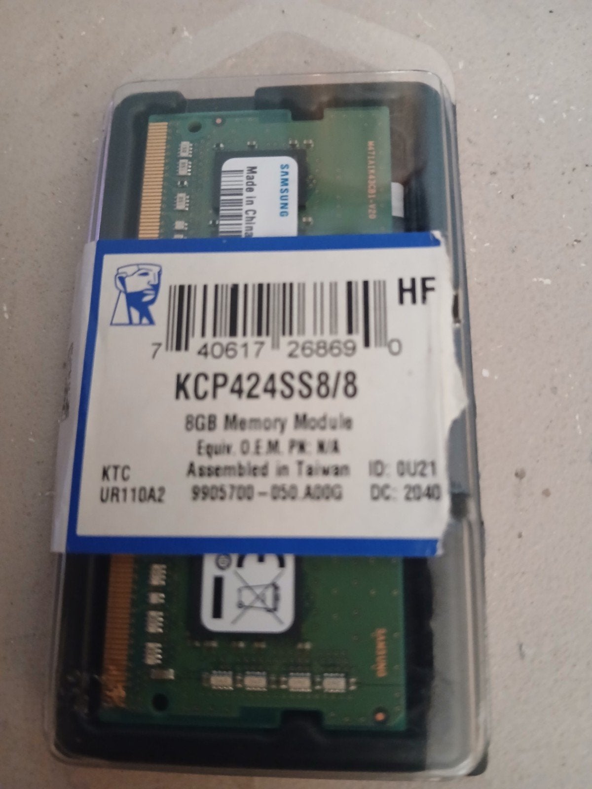 New!:Nieuwe Samsung 8GB DDR4 RAM Geheugenmodule KCP424SS8/8, Computers en Software, RAM geheugen, DDR4, 8 GB, Nieuw, Ophalen of Verzenden