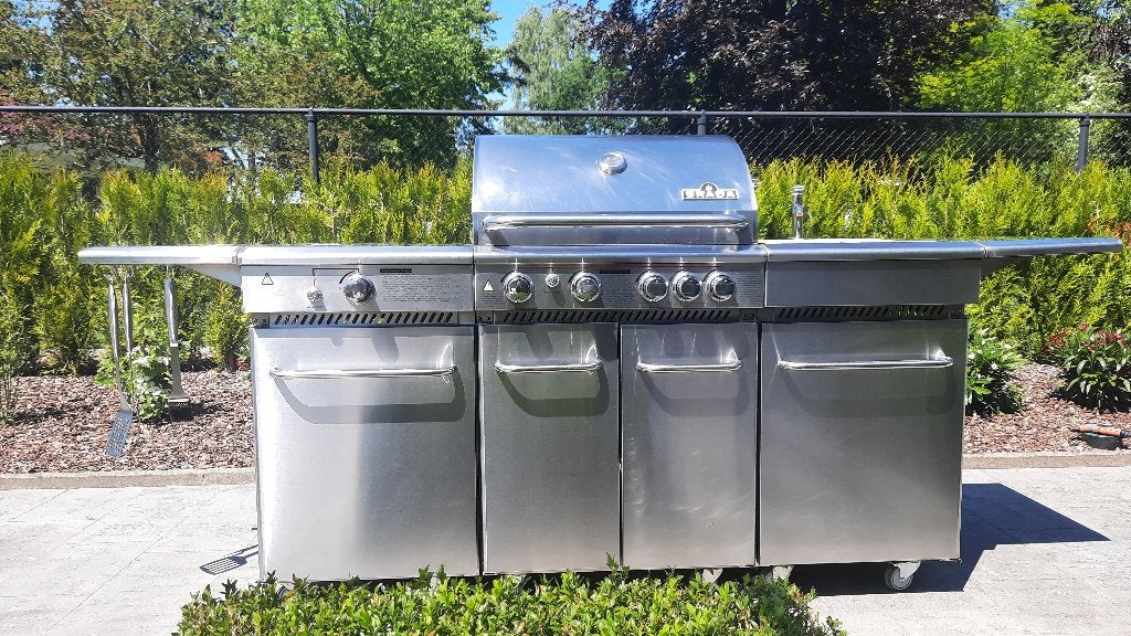 BRADA RVS Buitenkeuken 240 cm. x 80 cm (lxd), Tuin en Terras, Buitenkeukens, Ophalen, Zo goed als nieuw, Gas