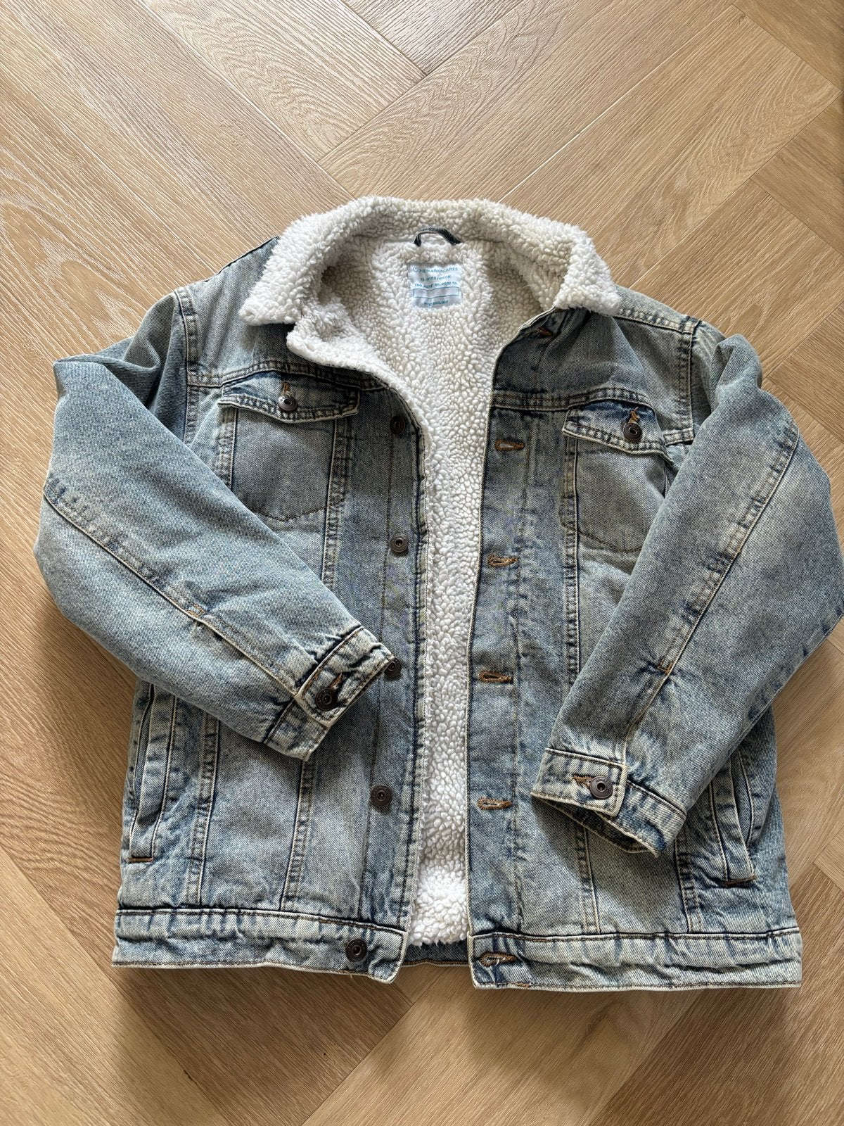 Primark spijkerjas met teddy voering - Maat 164 (13-14 jaar), Ophalen of Verzenden, Zo goed als nieuw, Jongen of Meisje, Jas