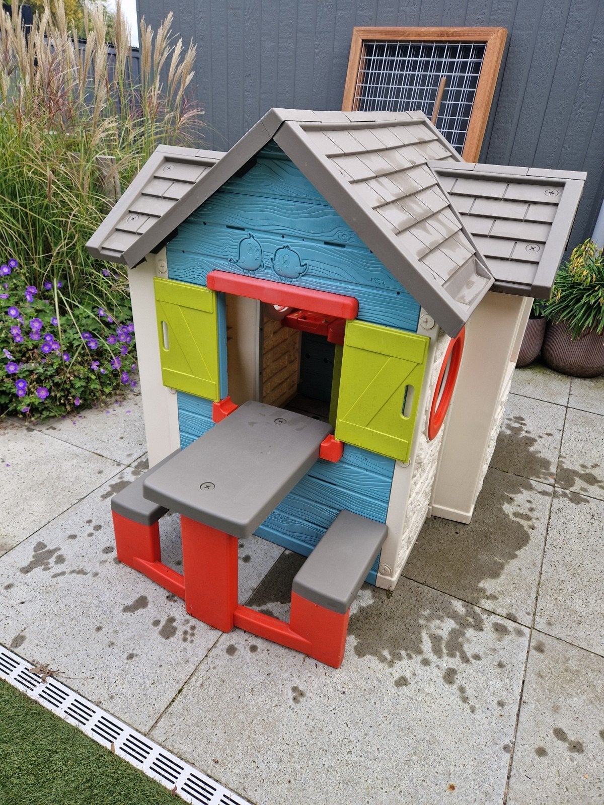 Smoby Speelhuisje met Keuken en Picknicktafel, Ophalen, Gebruikt, Kunststof
