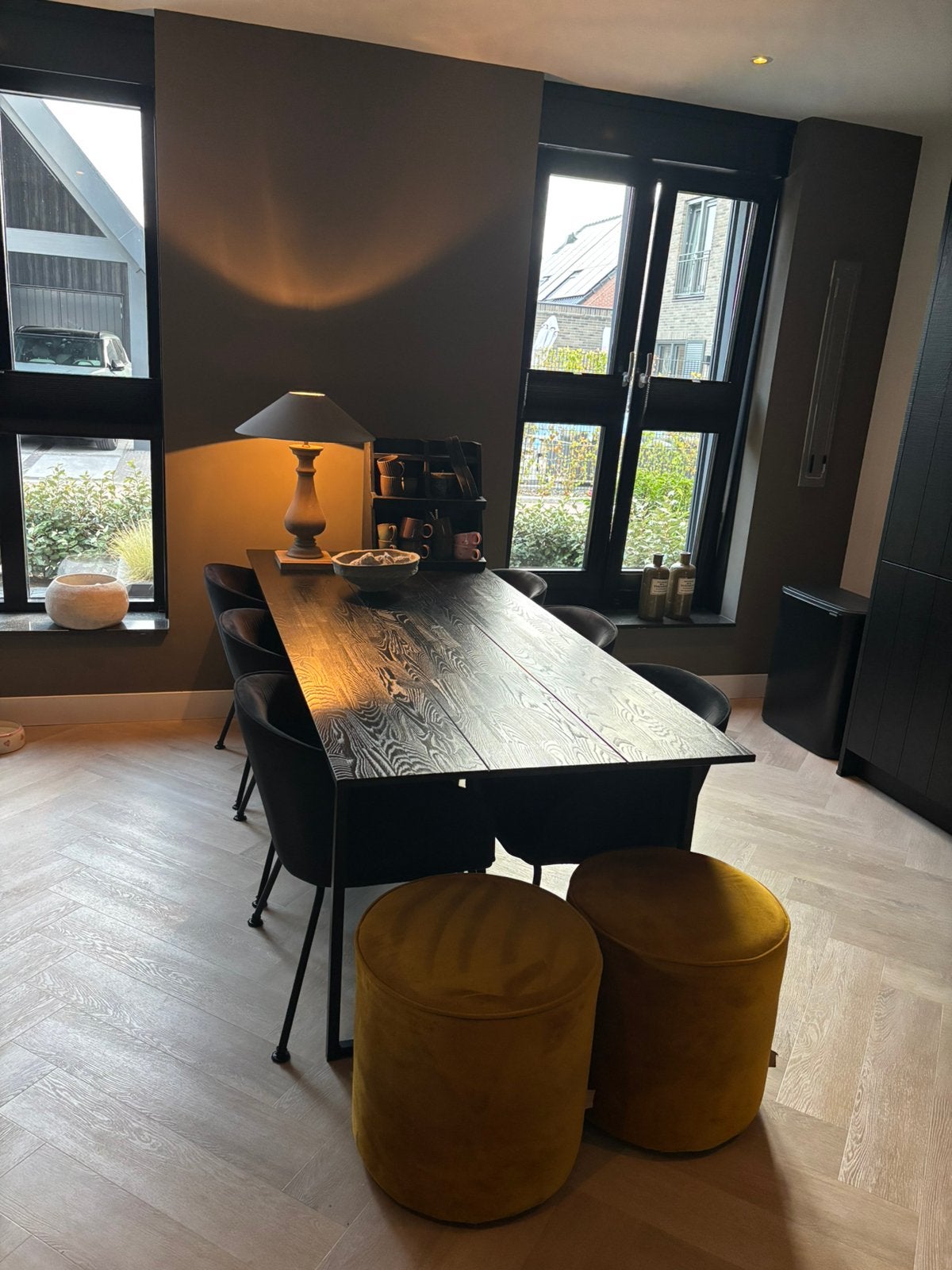 6 eetkamerstoelen samen voor 150,00, Ophalen, Zo goed als nieuw, Zwart