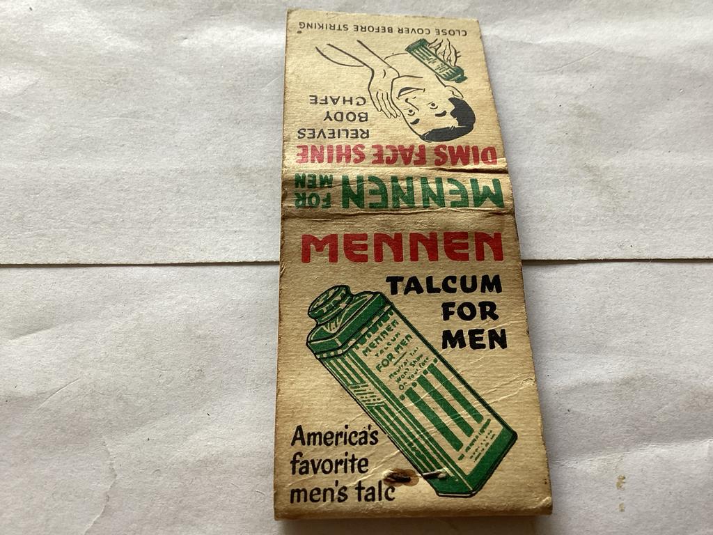 Vintage Mennen Talcum For Men luciferboekje, Ophalen of Verzenden, Gebruikt, Luciferdoosjes of -merken