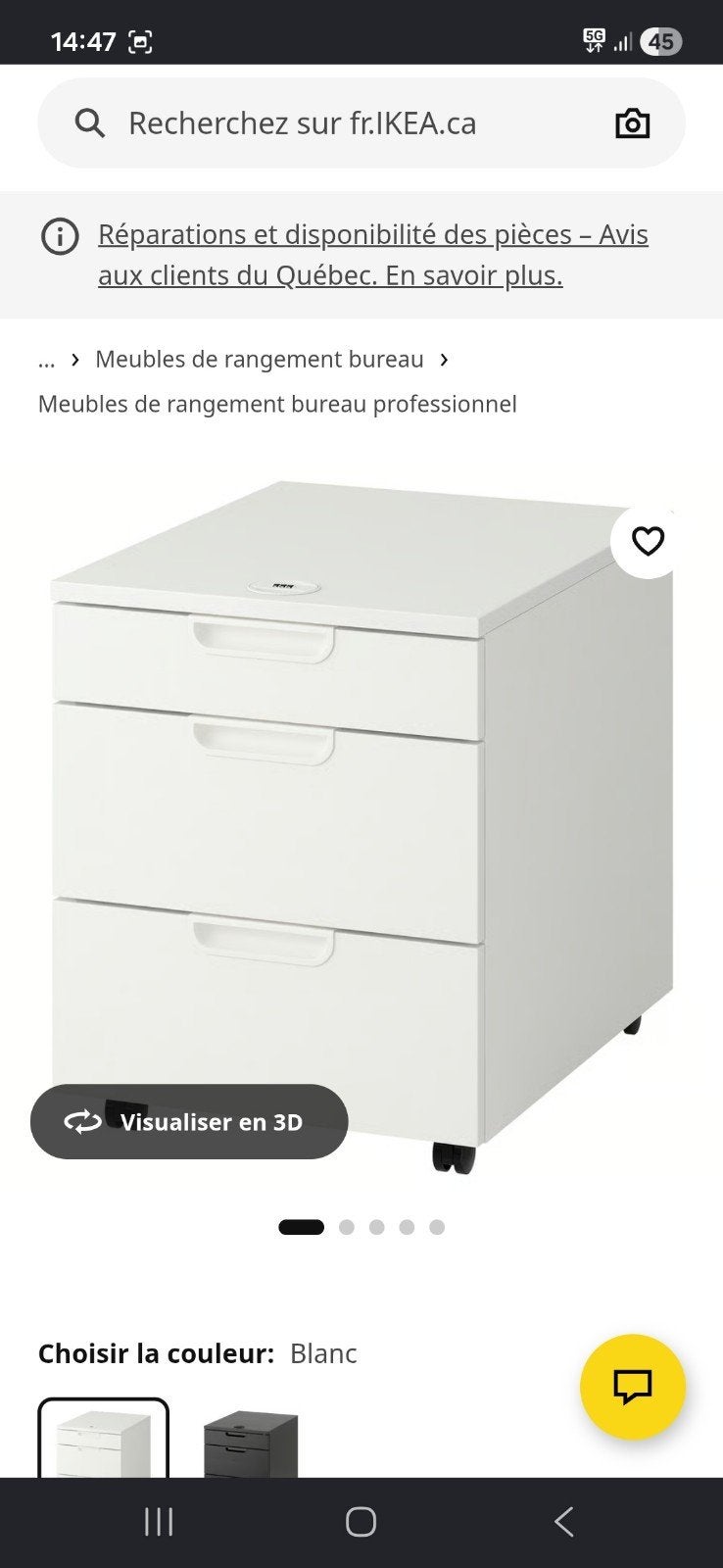 IKEA LADE Ladekast met 3 lades, wit, Ophalen
