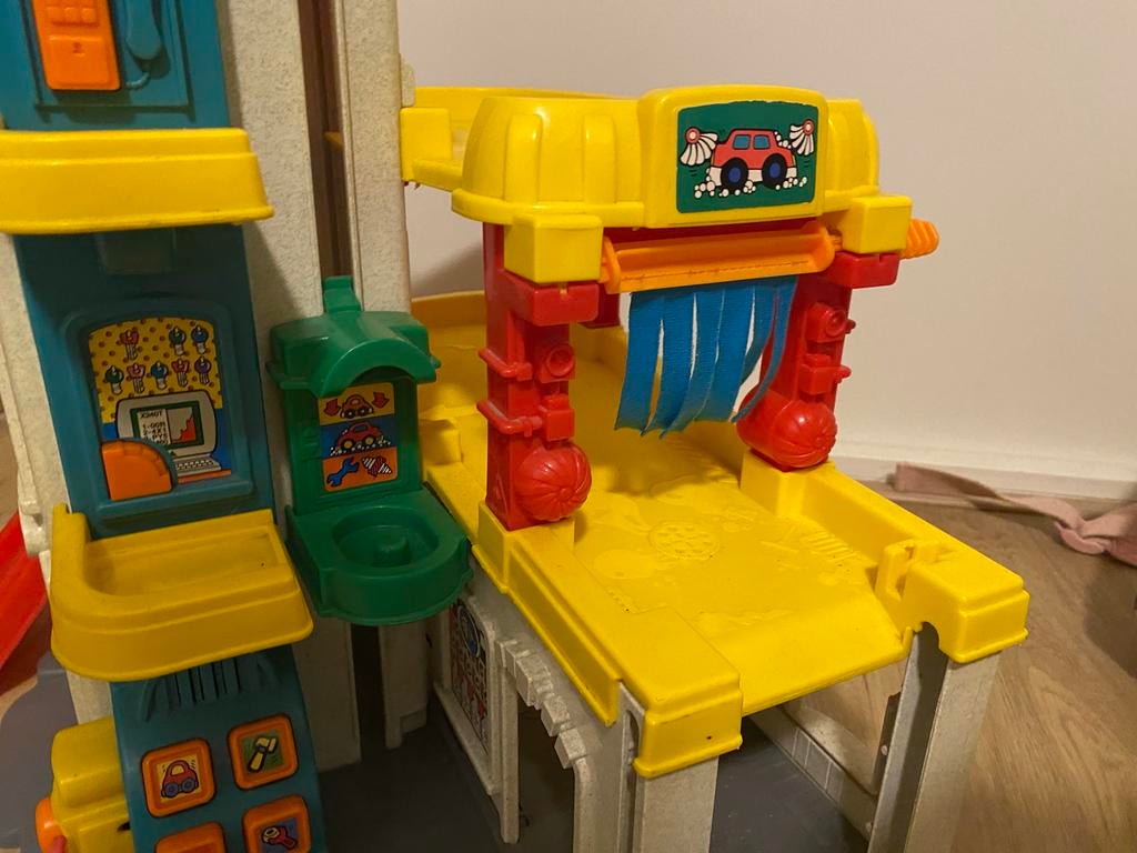 Vintage Fisher Price Autogarage Garage Speelset, Kinderen en Baby's, Speelgoed | Vtech, Gebruikt, Ophalen of Verzenden