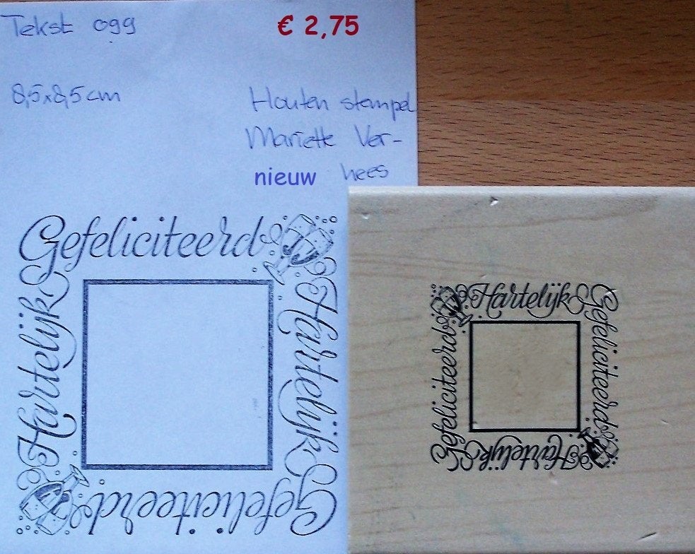 Tekst 099 Houten stempel, Hobby en Vrije tijd, Stempelen, Ophalen of Verzenden, Nieuw, Houten stempel