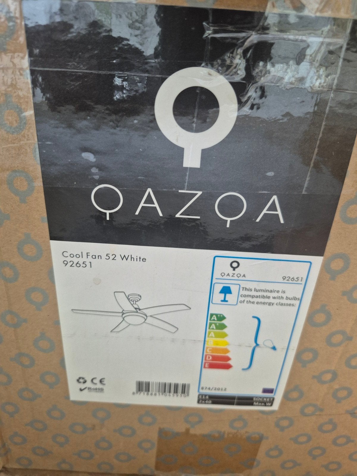 QAZQA Witte plafondventilator met afstandsbedien, Ophalen, Zo goed als nieuw, Modern