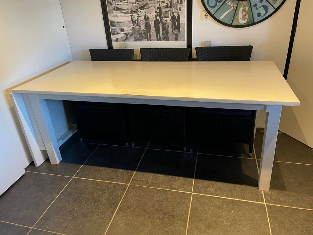 Verlengbare Teakhouten Buitentafel - Hardhout, Huis en Inrichting, Tafels | Eettafels, Teakhout, Zo goed als nieuw, Vijf personen of meer