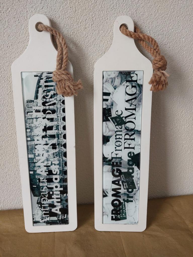 2 leuke tapasplanken van Gusta, hout met glas, Gebruikt, Hout, Snij-/serveerplank, Gusta