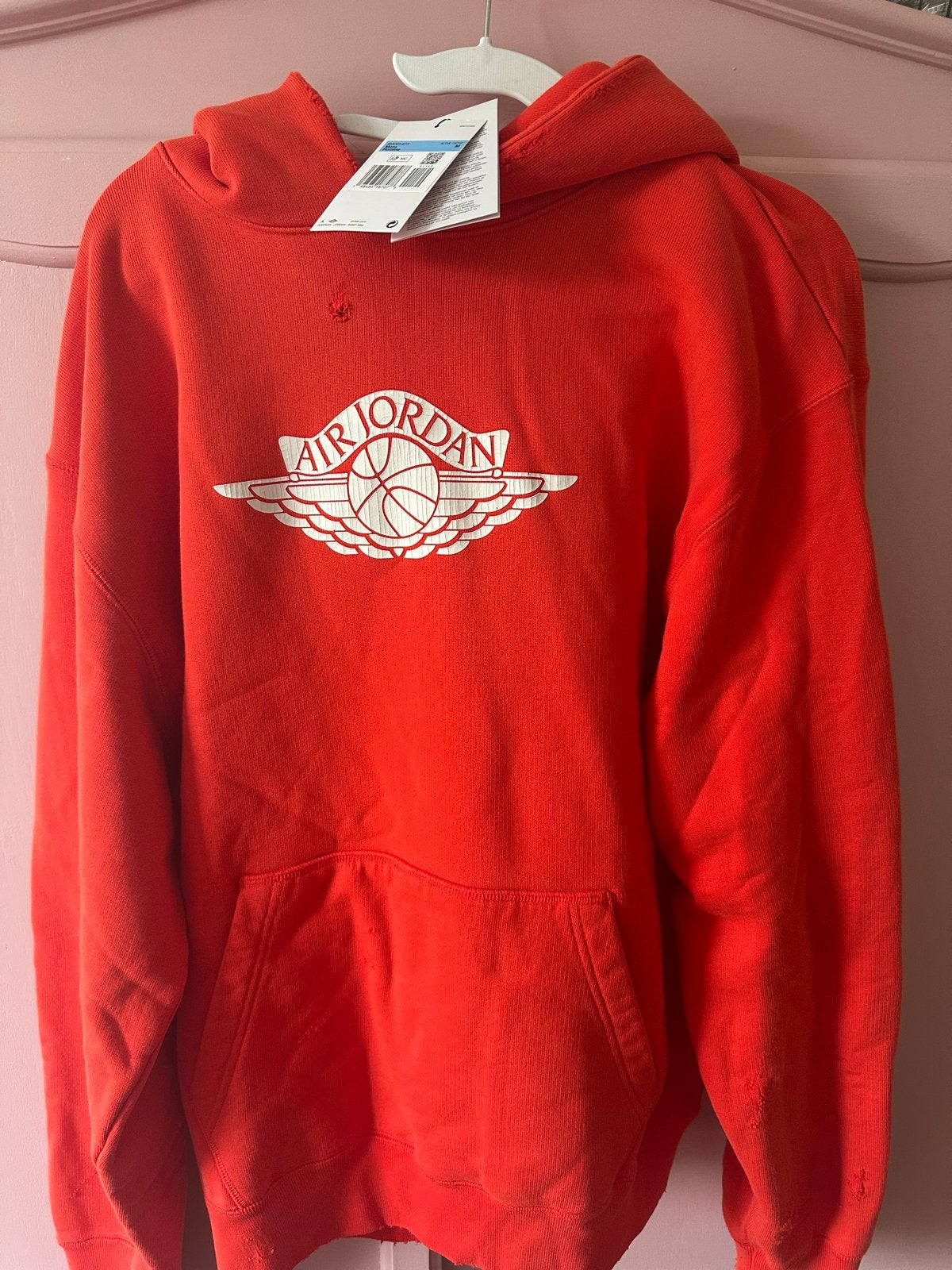Air Jordan hoodie rood met wit logo, Ophalen of Verzenden, Nieuw, Maat 48/50 (M), Rood