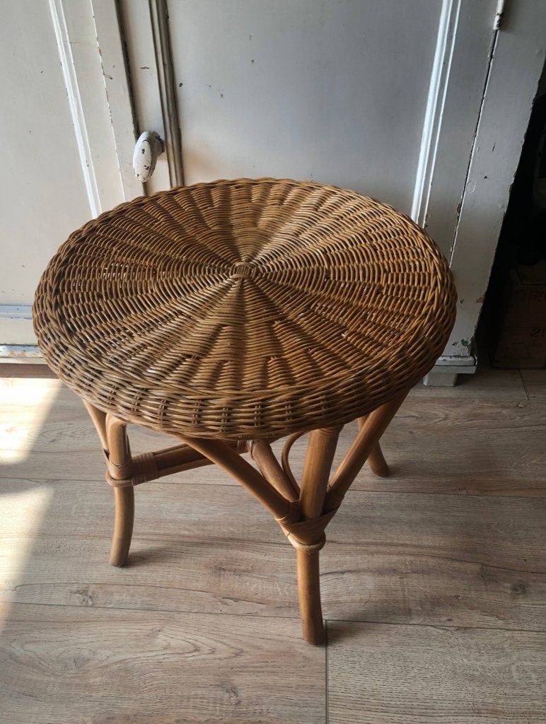 rotan bijzettafel, Minder dan 55 cm, Gebruikt, Rond, Ophalen