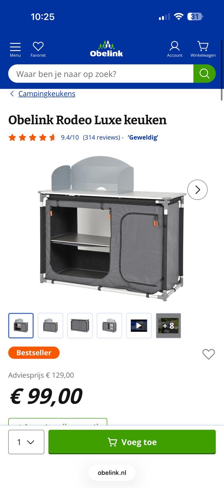 Obelink keuken rodeo, Ophalen, Zo goed als nieuw, Campingkast