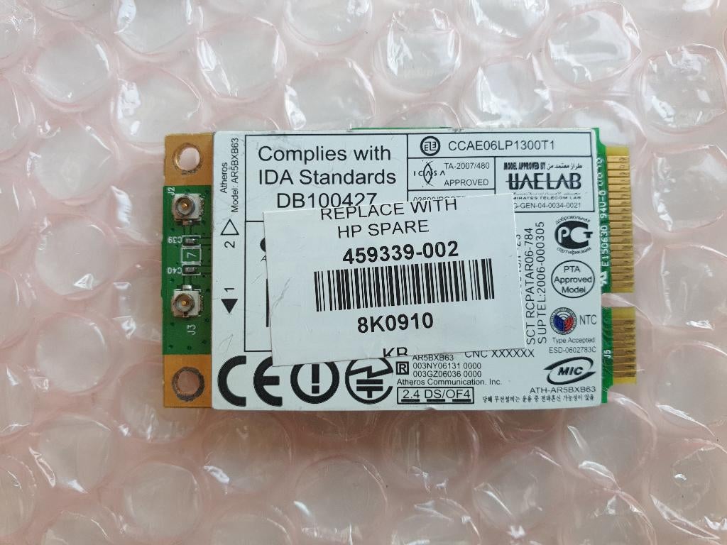 Atheros AR5BXB63 half mini PCIe wifi kaart HP spare, Computers en Software, Netwerkkaarten, Gebruikt, Intern, Ophalen of Verzenden
