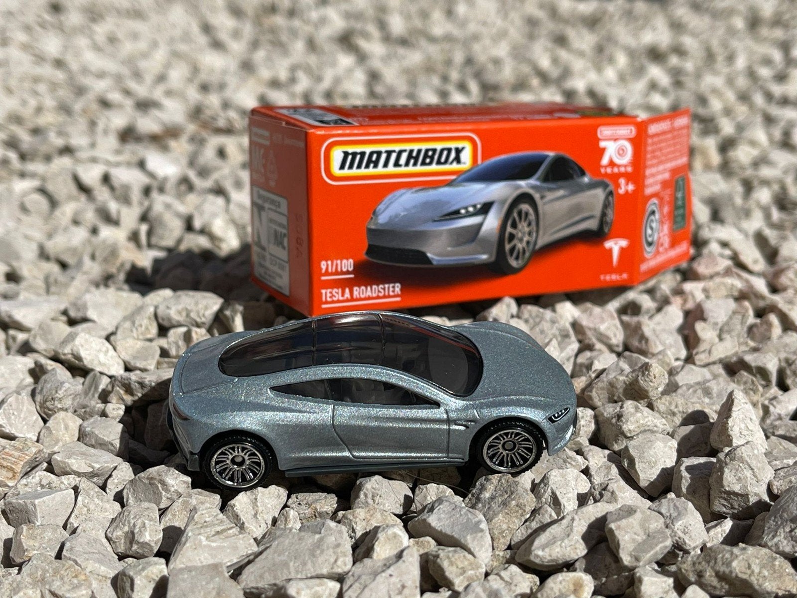 Matchbox Tesla Roadster ZILVER, Ophalen of Verzenden