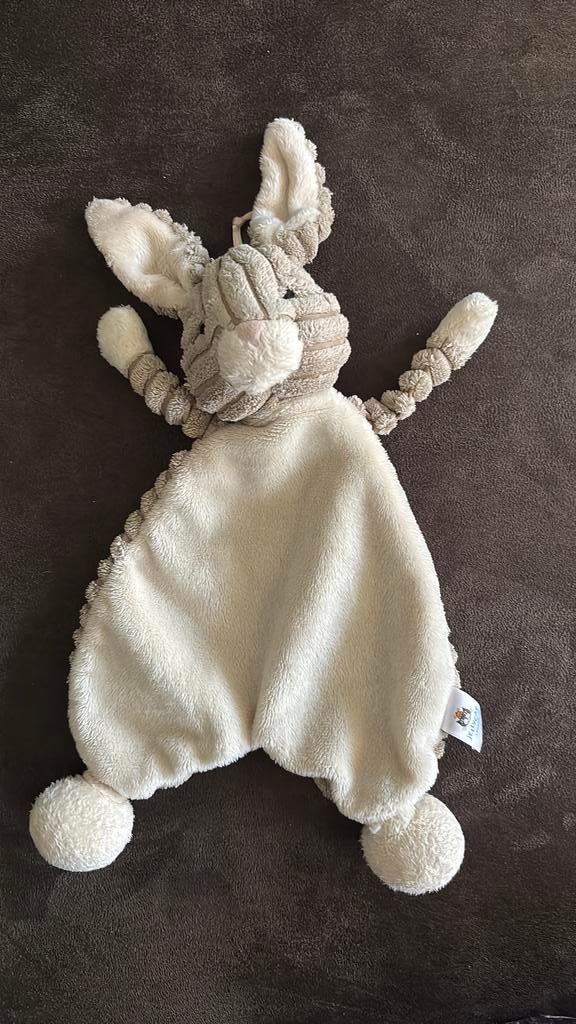 Jellycat Cordy Roy Baby Hare Soother knuffel haas konijn, Ophalen of Verzenden, Zo goed als nieuw, Konijn
