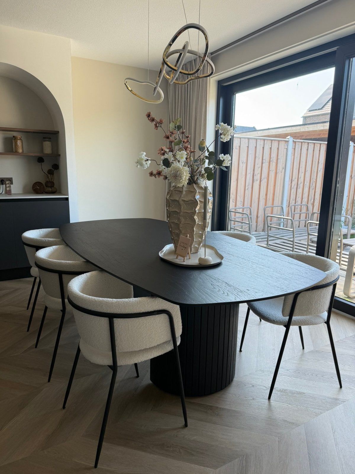 Henders & Hazel Pavie eettafel Deens ovaal - Zwart Eikenhout, Ophalen, Gebruikt, 100 tot 150 cm, Eikenhout