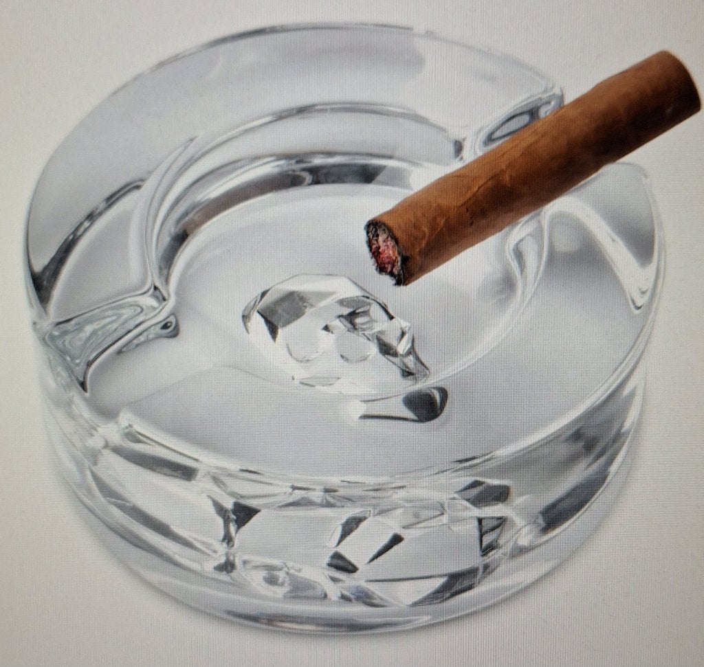 NUDE Kristallen asbak met doodskop en 2x whiskyglazen, ., Ophalen of Verzenden, Zo goed als nieuw, .