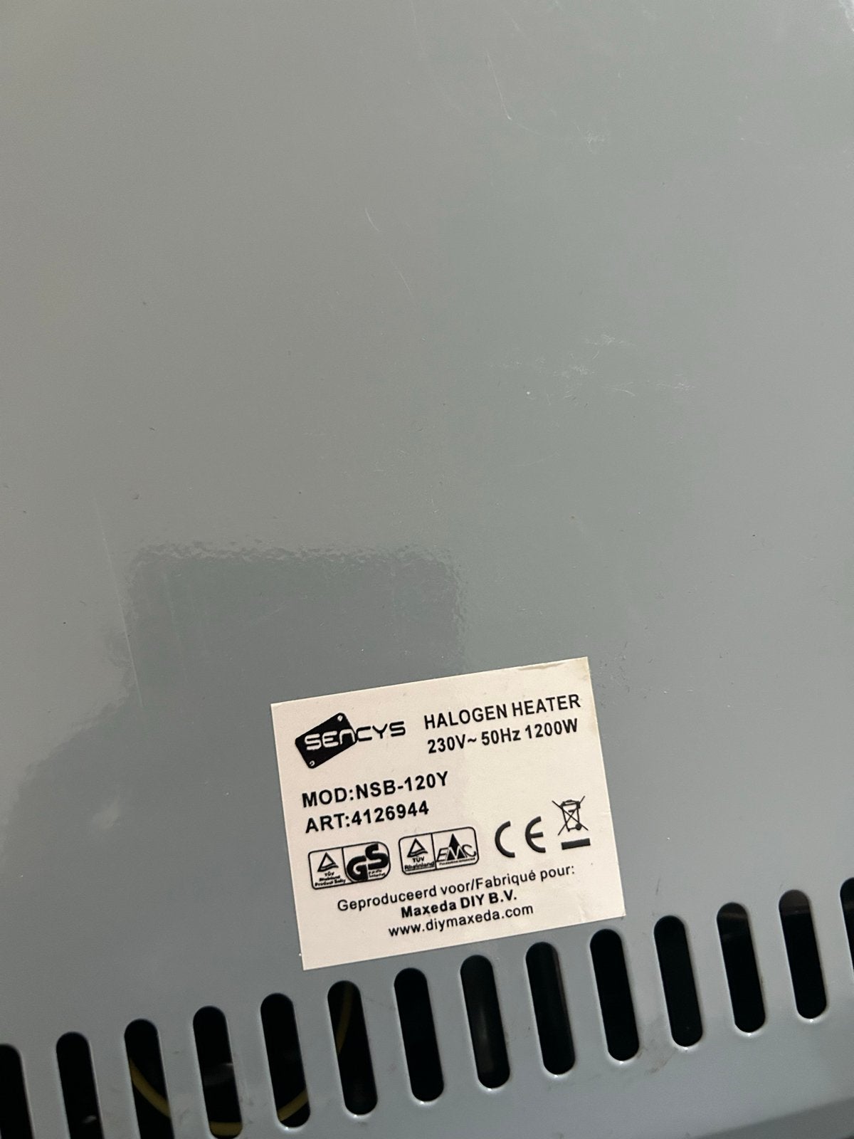Sencys Halogeenkachel Draaibaar 1200W, Ophalen, Zo goed als nieuw