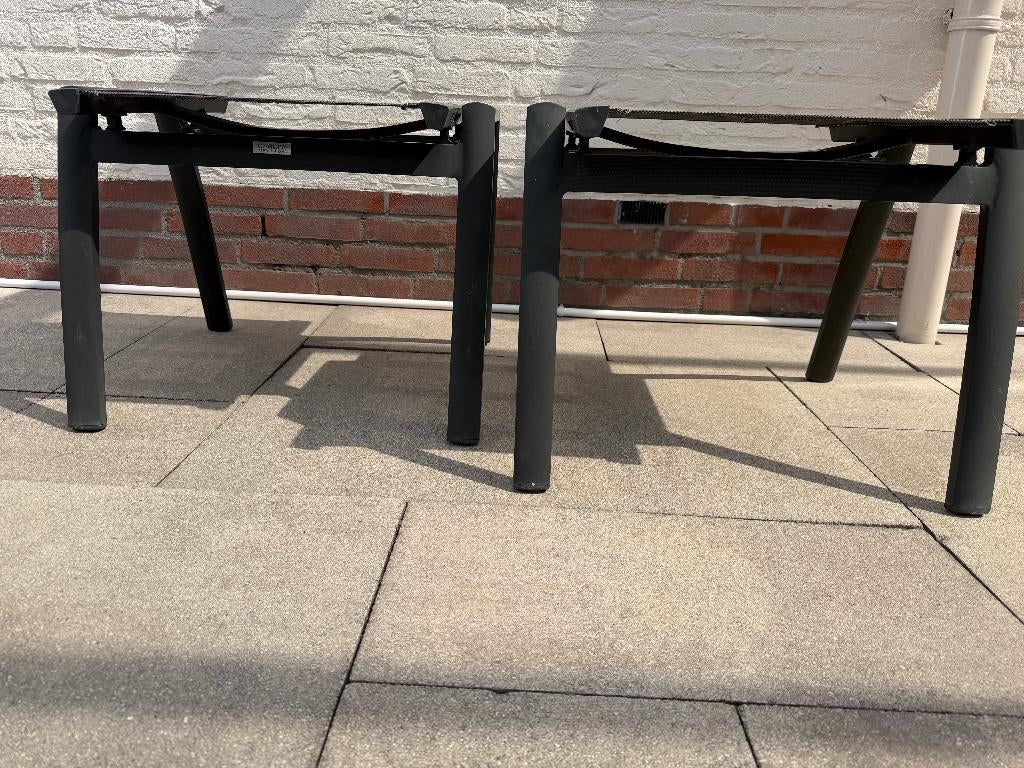 Voetenbankjes voor buiten, Tuin en Terras, Tuinstoelen, Ophalen, Zo goed als nieuw, Aluminium, Stapelbaar