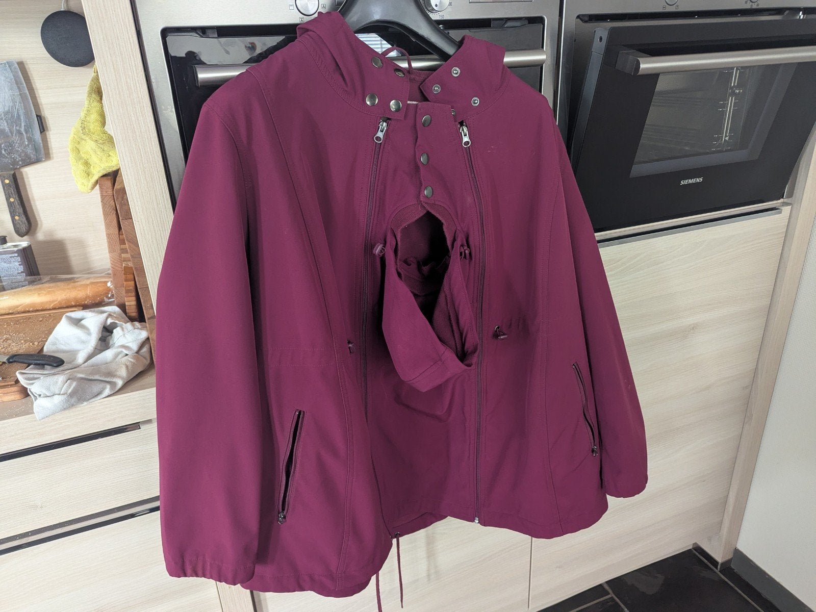 softshell zwangerschapsjas/ draagjas kleur: bessen maat 46/4, Ophalen, Paars, Maat 46/48 (XL) of groter, Bpc bonprix collection