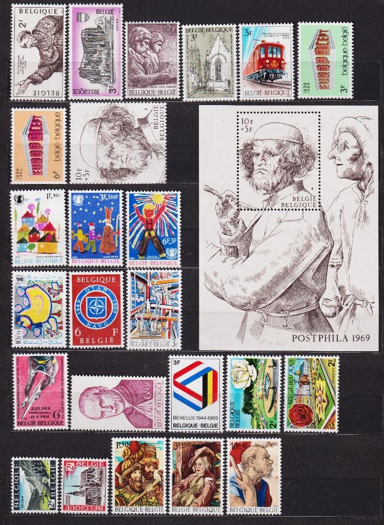 België 1969 volledig jaar met boekjes **, Ophalen, Postfris, Postfris
