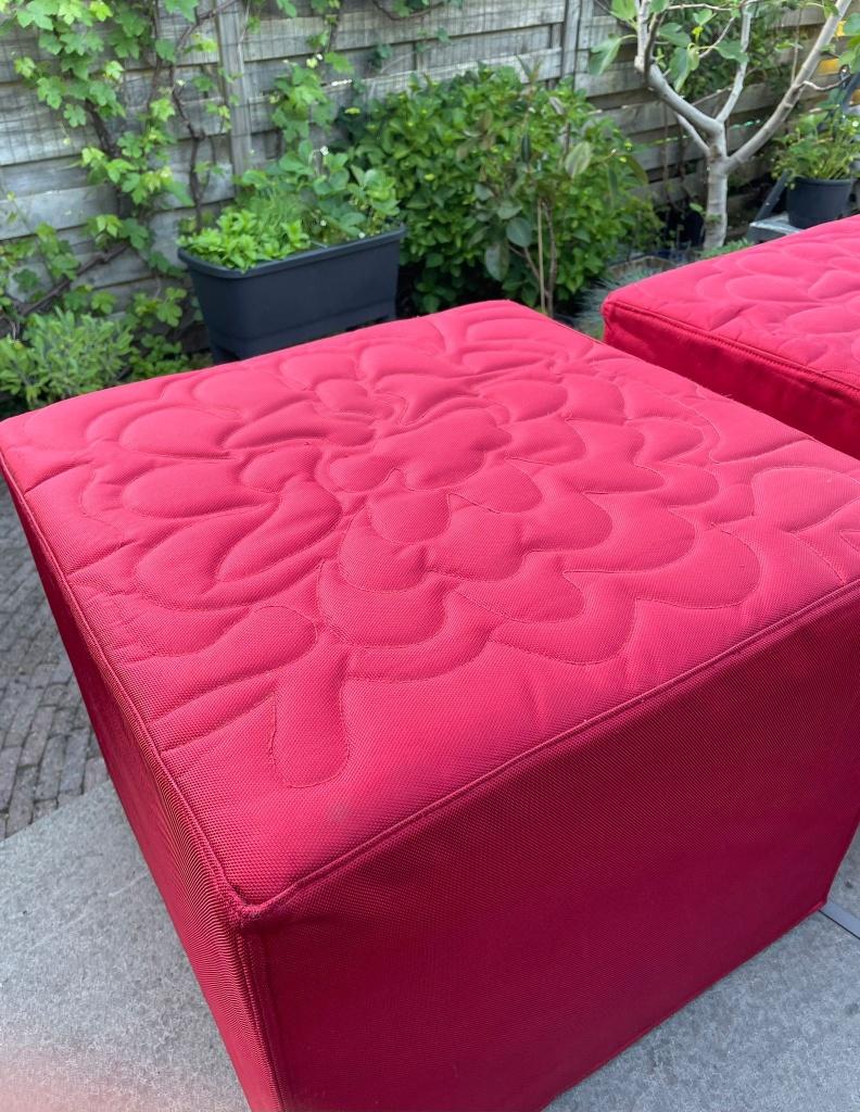 Fatboy Cube Poef – Rood - 2x, Ophalen, Gebruikt, Rood, Zitzakstoel