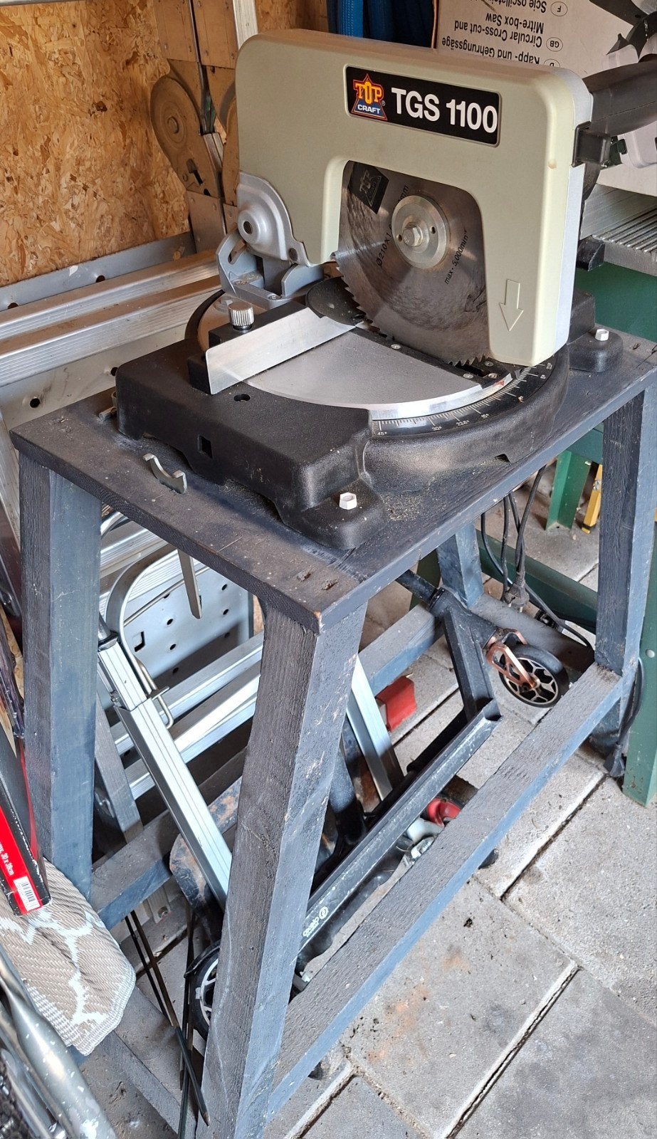 Top Craft TGS 1100 Afkort- en verstekzaag 1050W, Ophalen, Gebruikt, Top Craft, Afkortzaag
