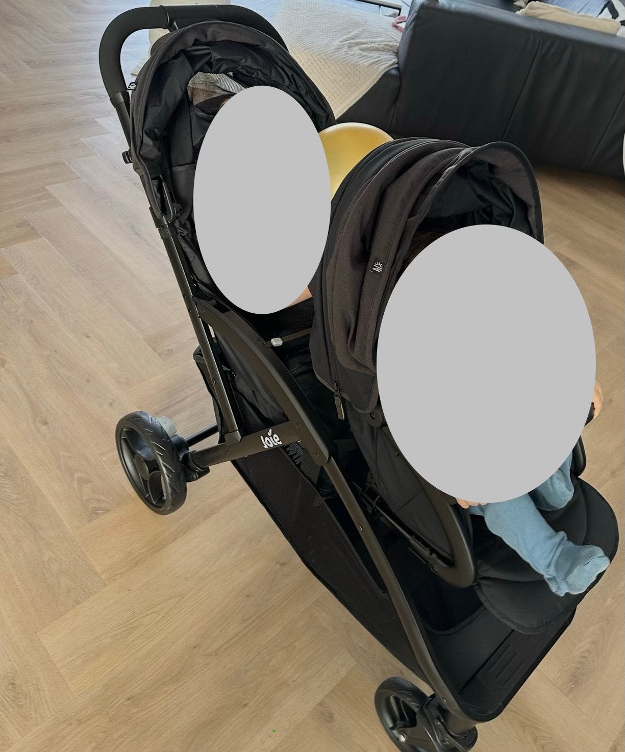Duobuggy Joie zwart, Ophalen, Gebruikt, Regenhoes